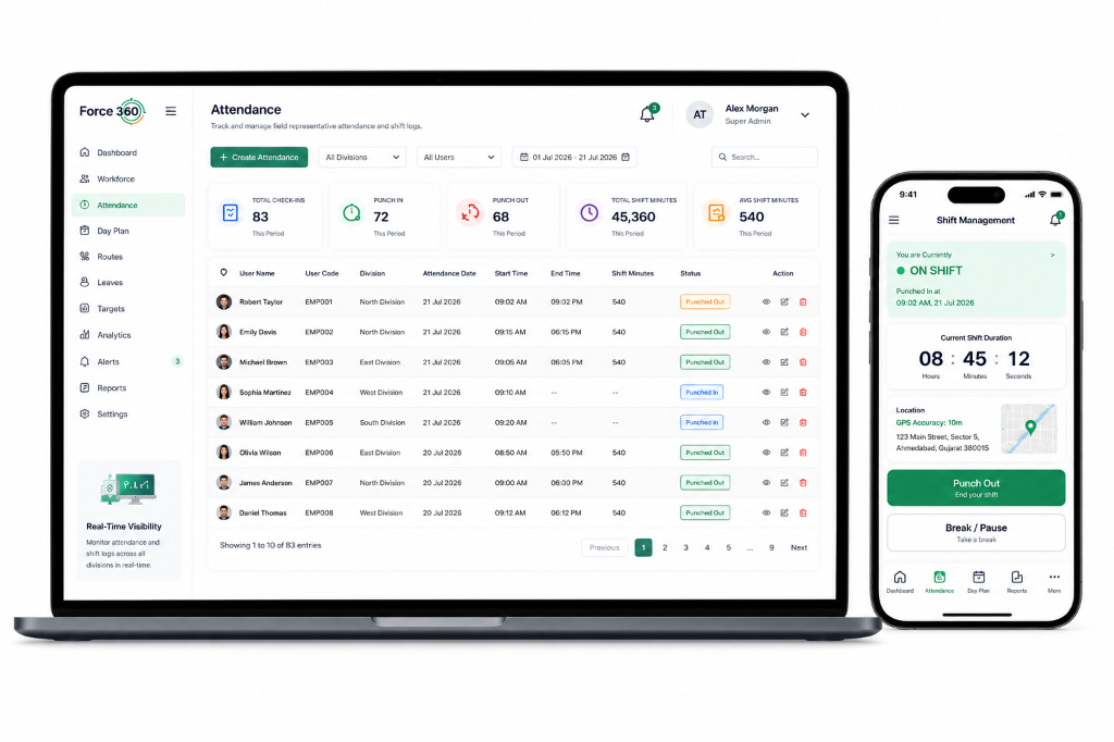 Attendance Logs UI Mockup
