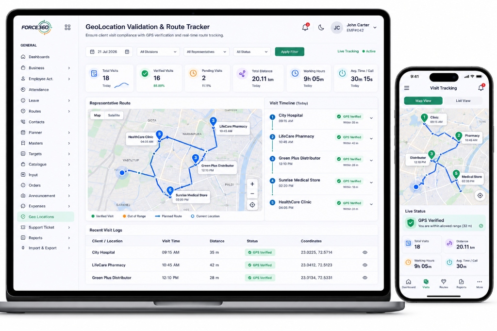 Force 360 GeoLocation Tracking & Mobile App